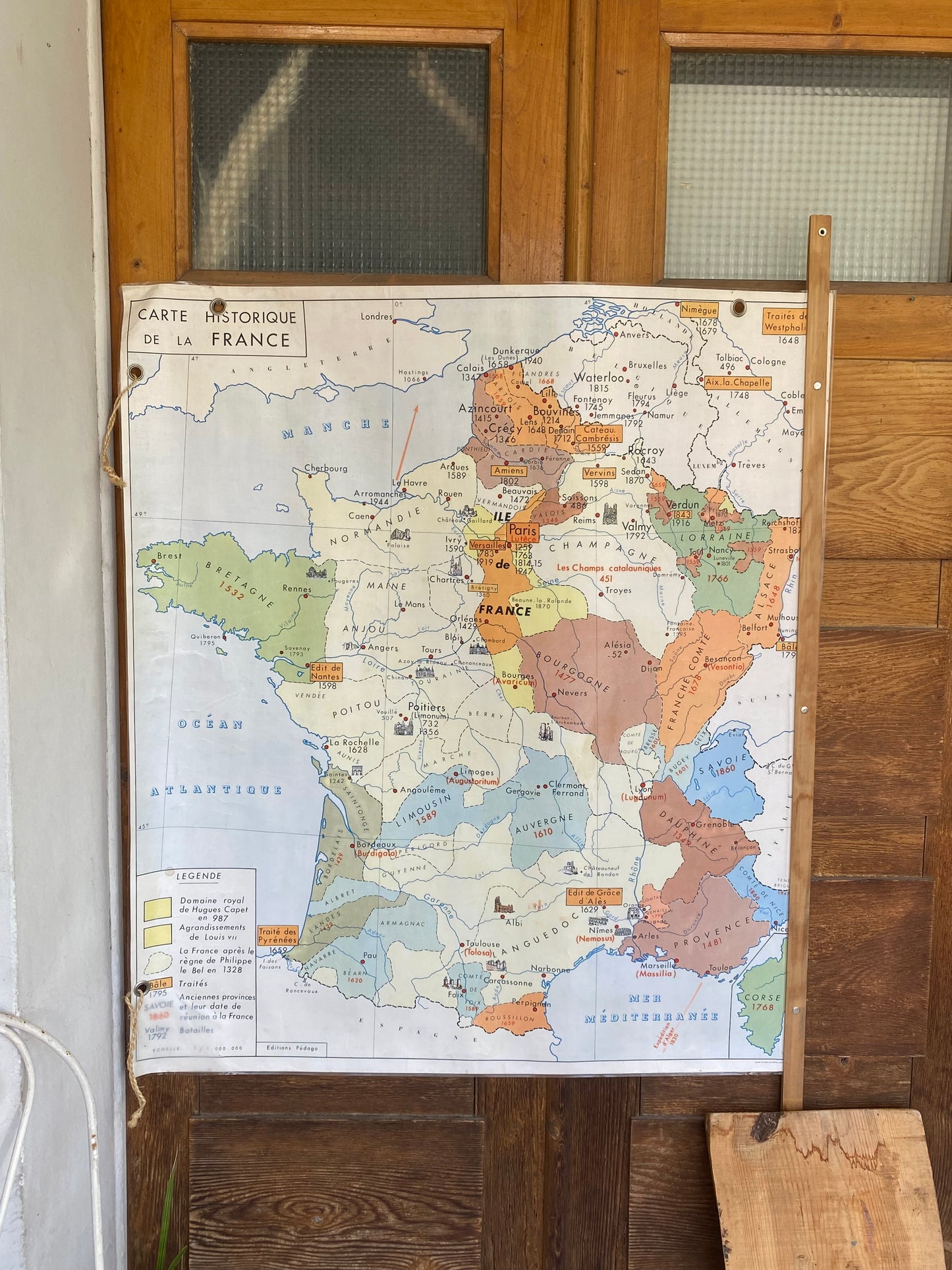 Carte géographique historique scolaire France et Europe