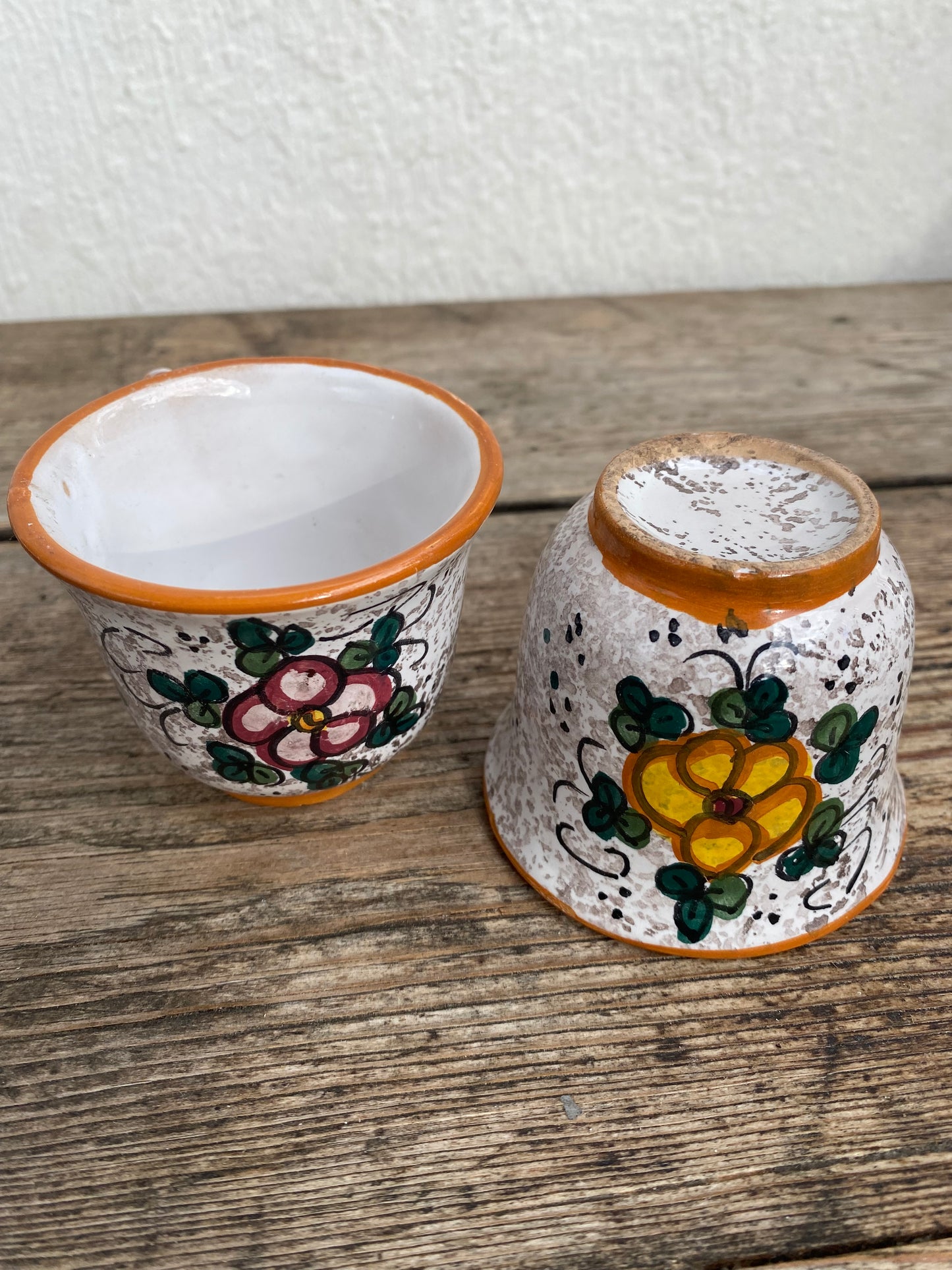 Plateau et tasses en céramique florales Deruta