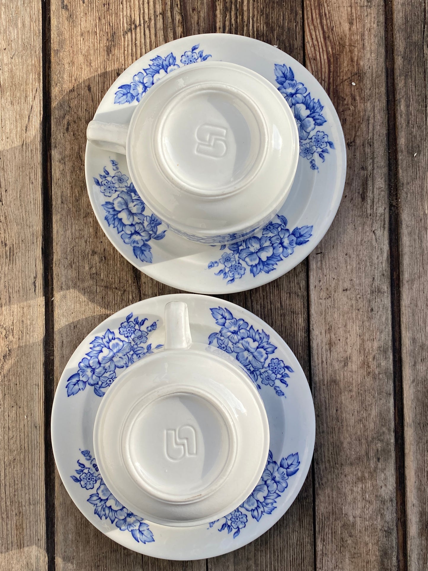 Duo de tasses et sous tasse vintage BP Sarreguemines