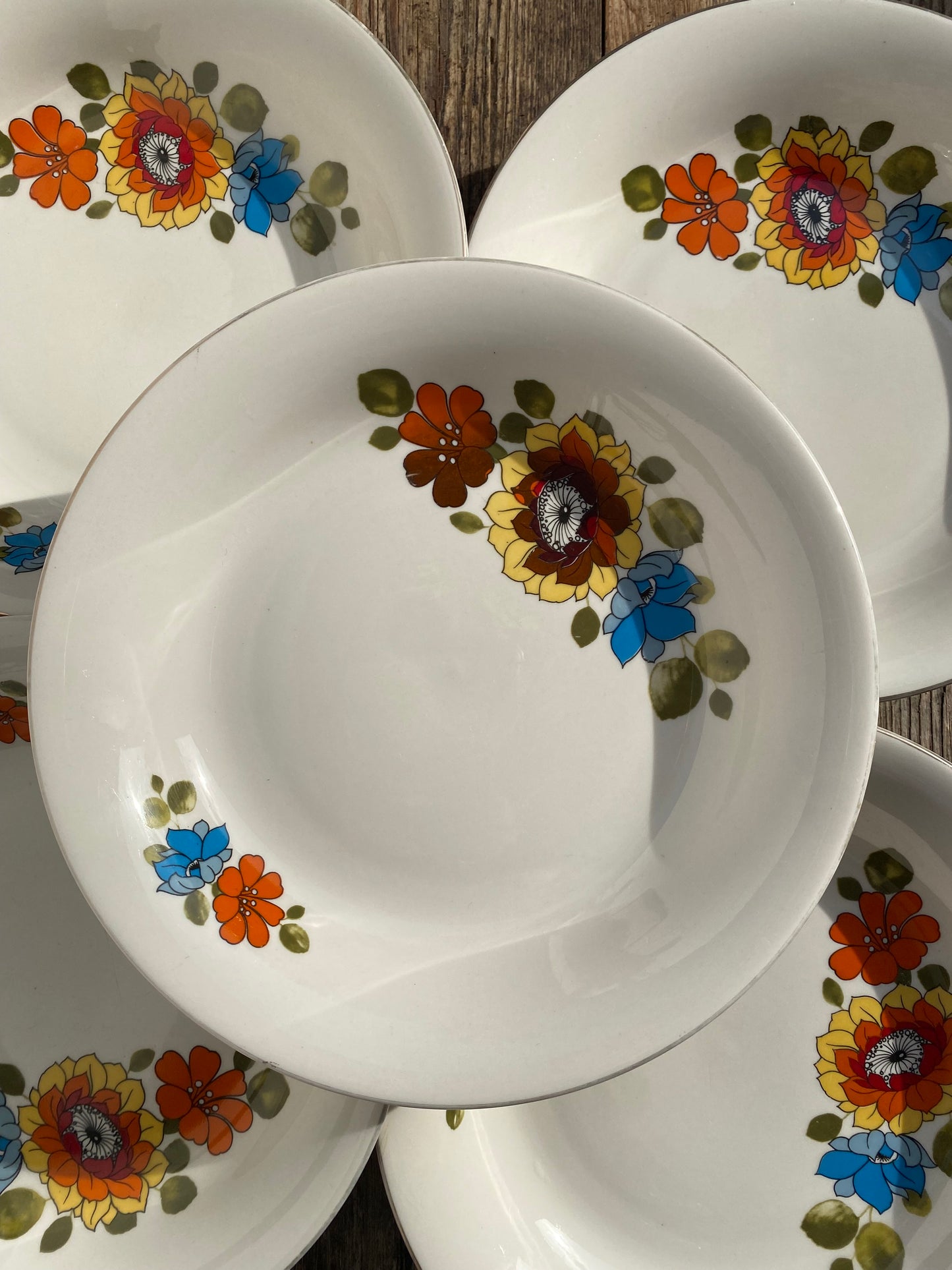 Assiettes italiennes vintage florales Tognana