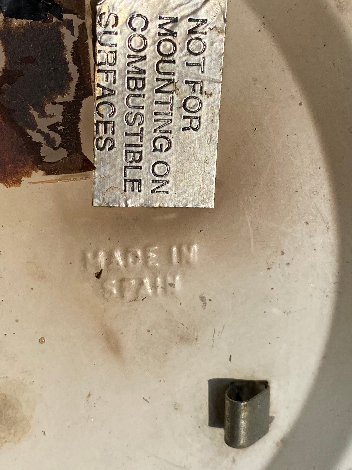 Plafonnier vintage en verre ciselé et bronze