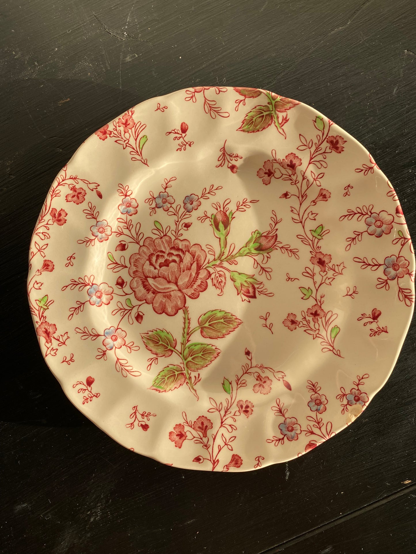 Paire d’assiettes Johnson Bros Rose Chintz