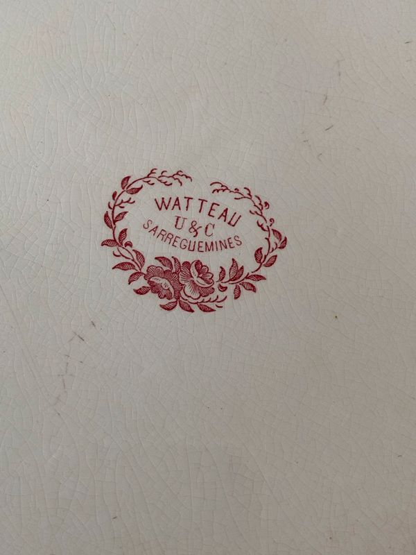 Grand plat Watteau Sarreguemines vintage