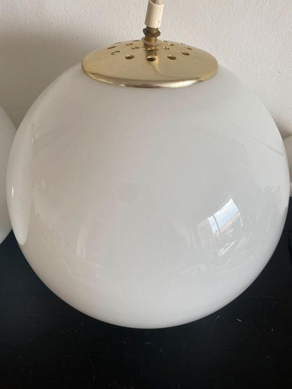 Paire de suspensions globes Parscot Blanche