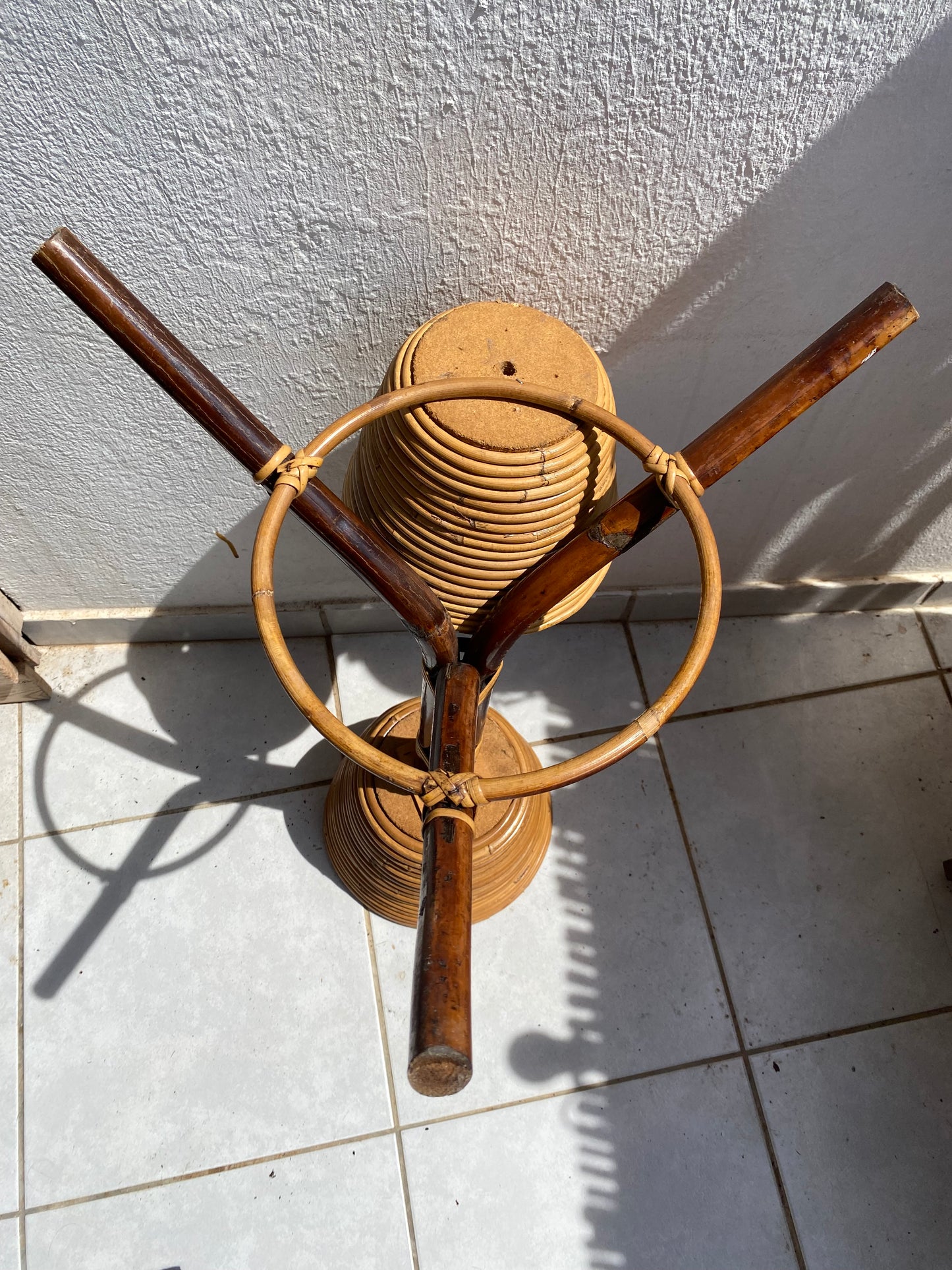 Porte plantes bambou et rotin années 50