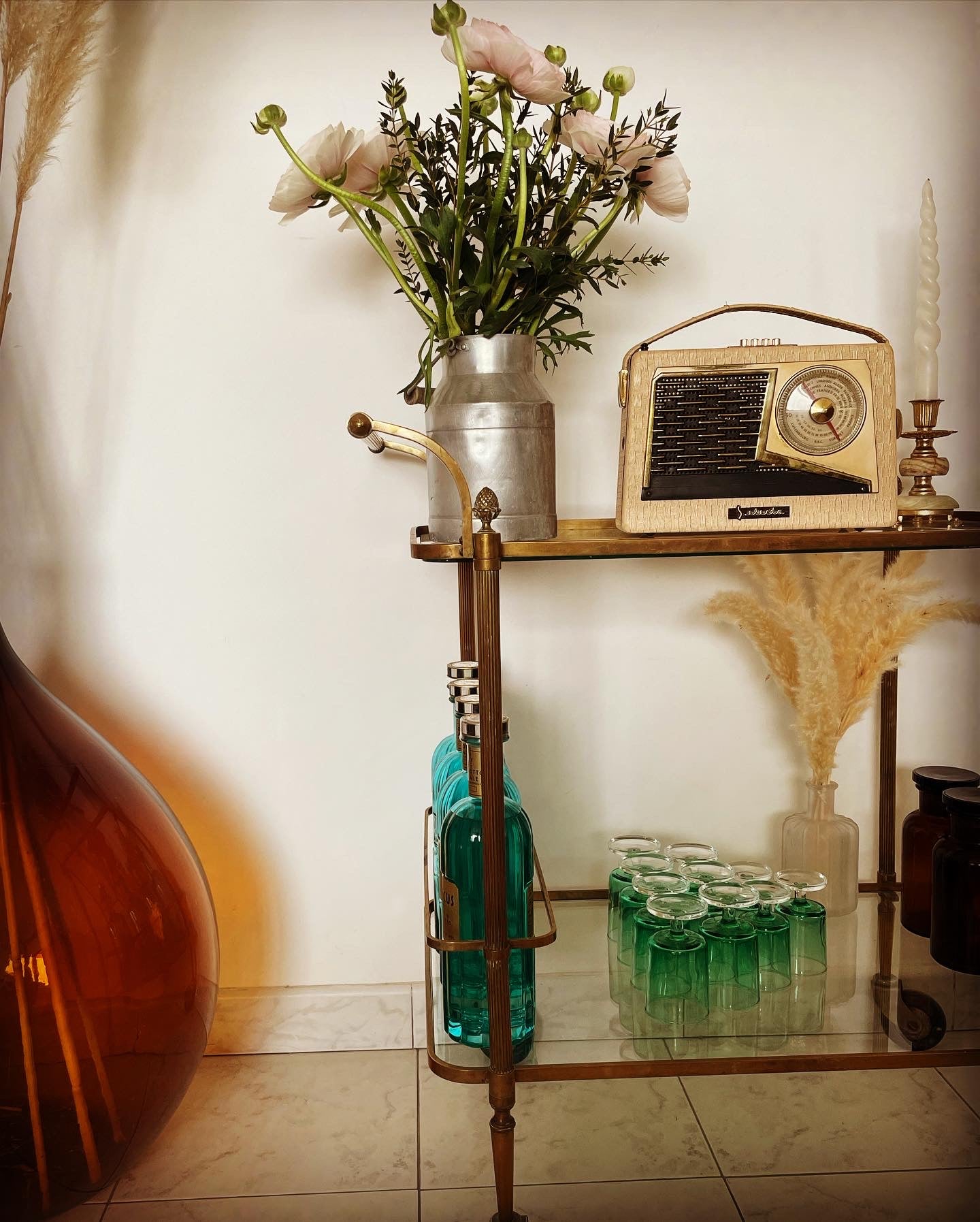 Desserte vintage en laiton