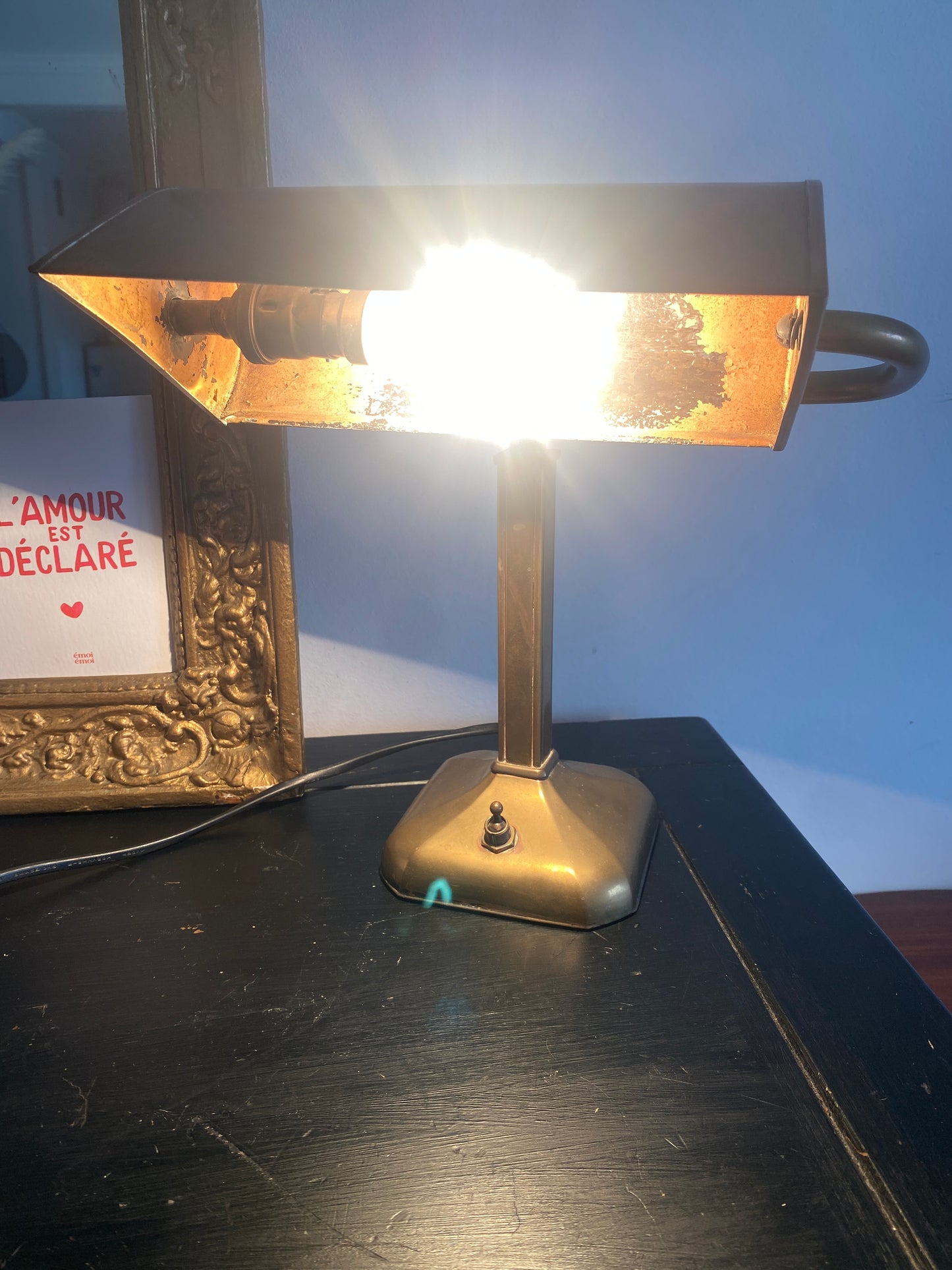 Lampe de banquier vintage