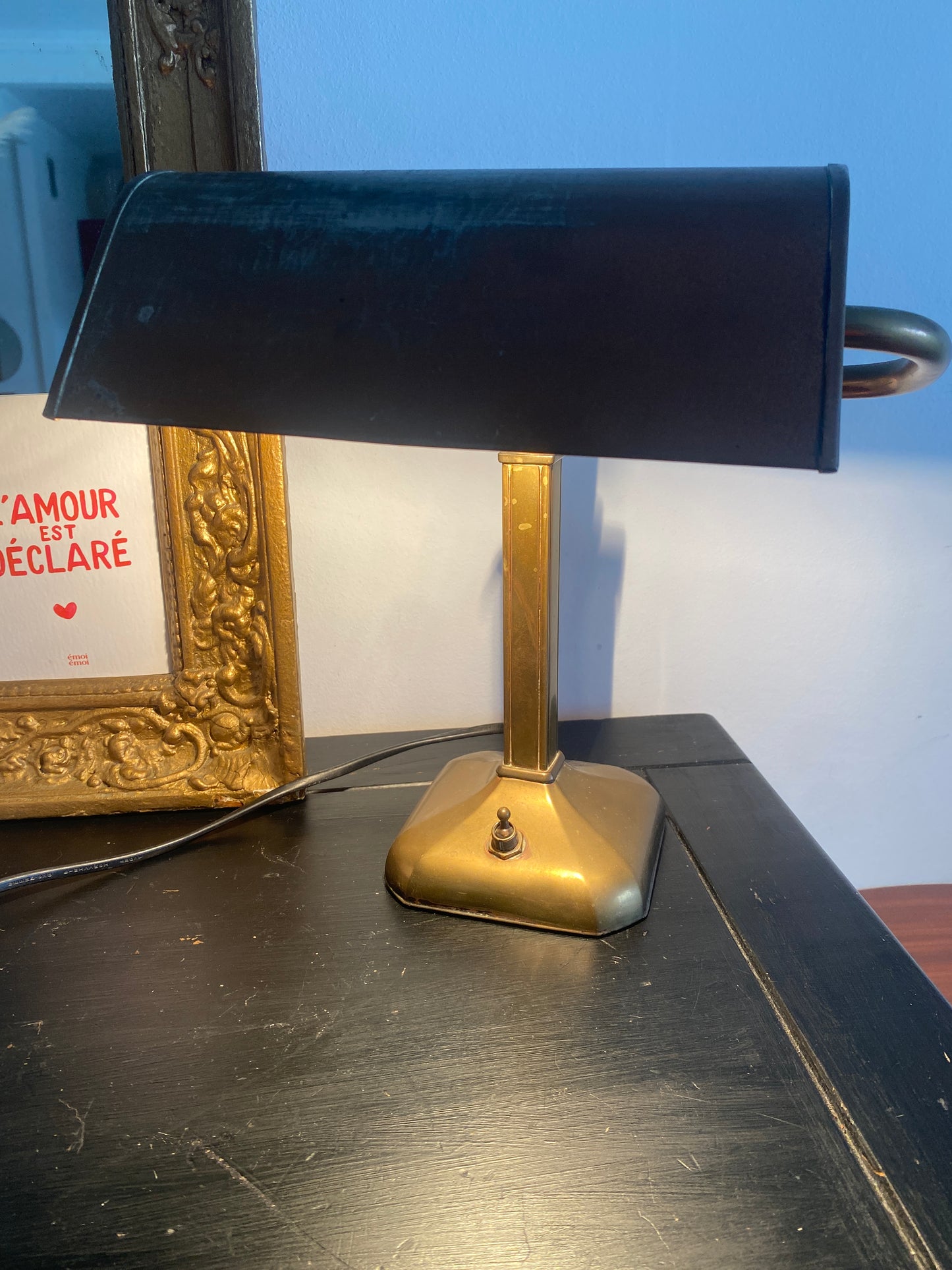 Lampe de banquier vintage