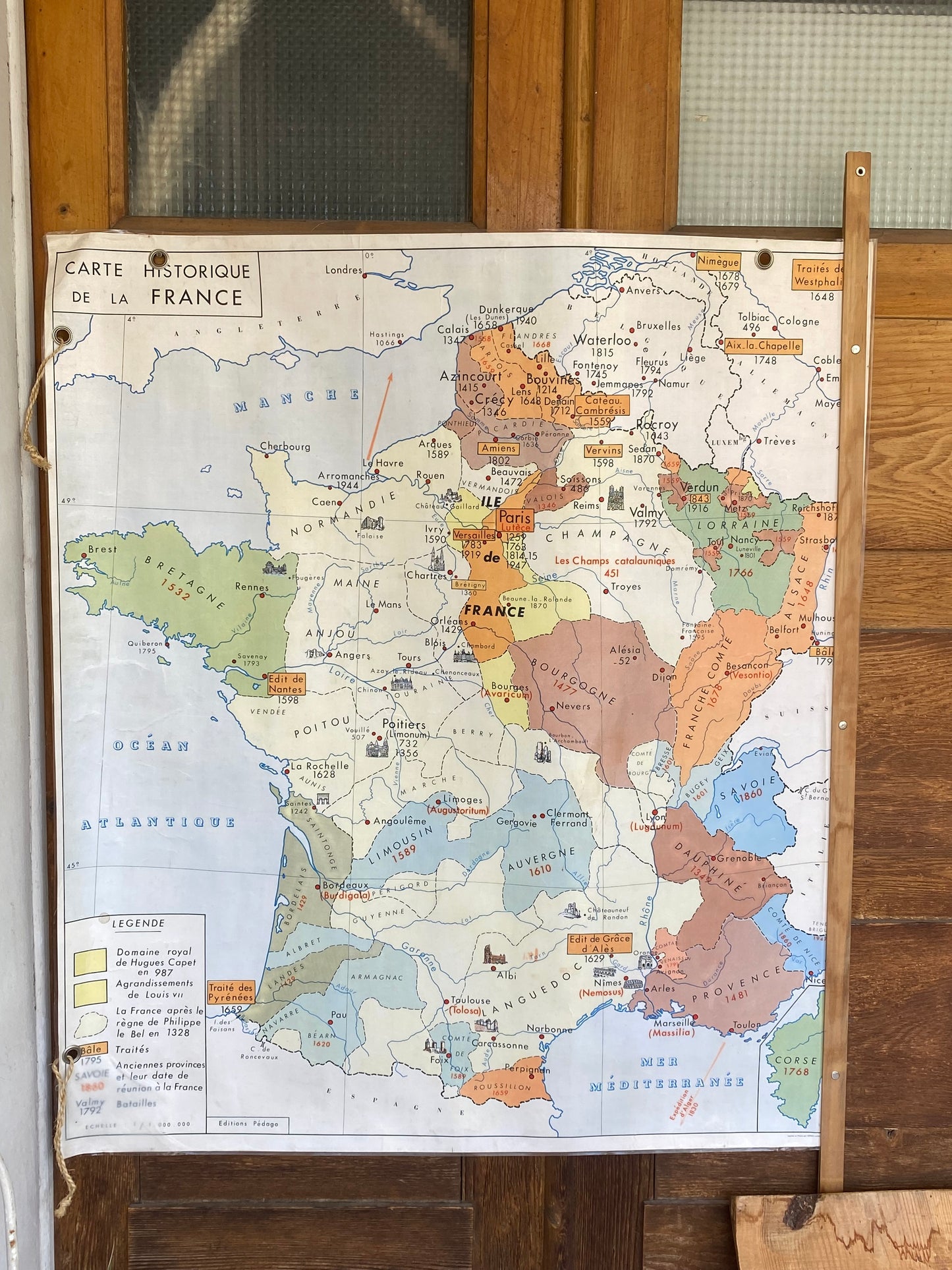 Carte géographique historique scolaire France et Europe
