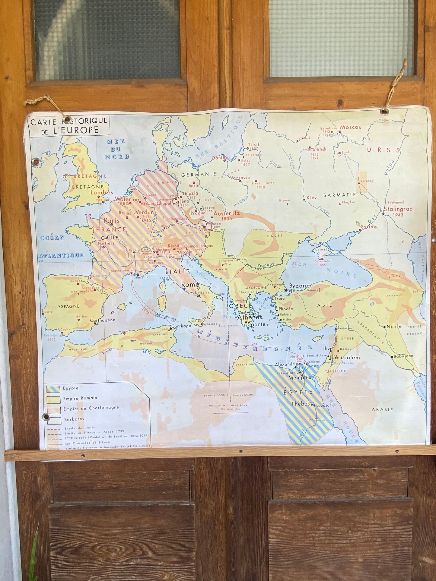 Carte géographique historique scolaire France et Europe