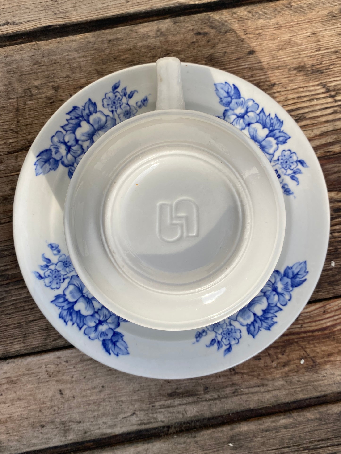 Duo de tasses et sous tasse vintage BP Sarreguemines