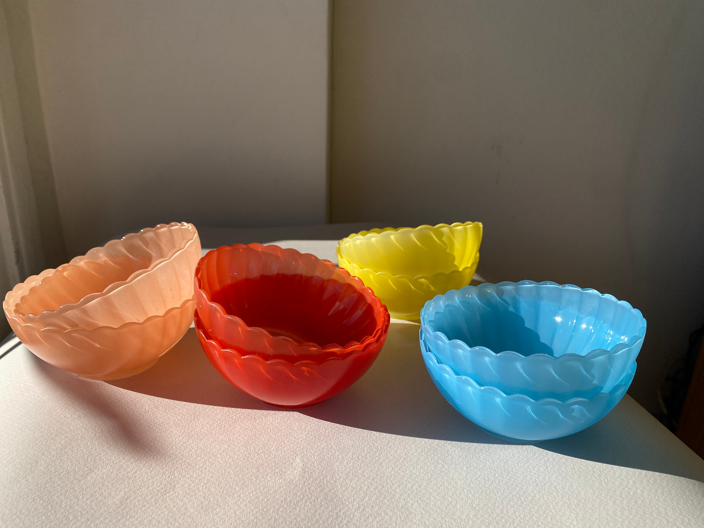 Coupelles vintage Dulcine opaline