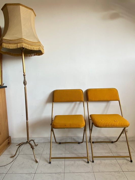 Paire de chaises pliantes Lafuma moutarde