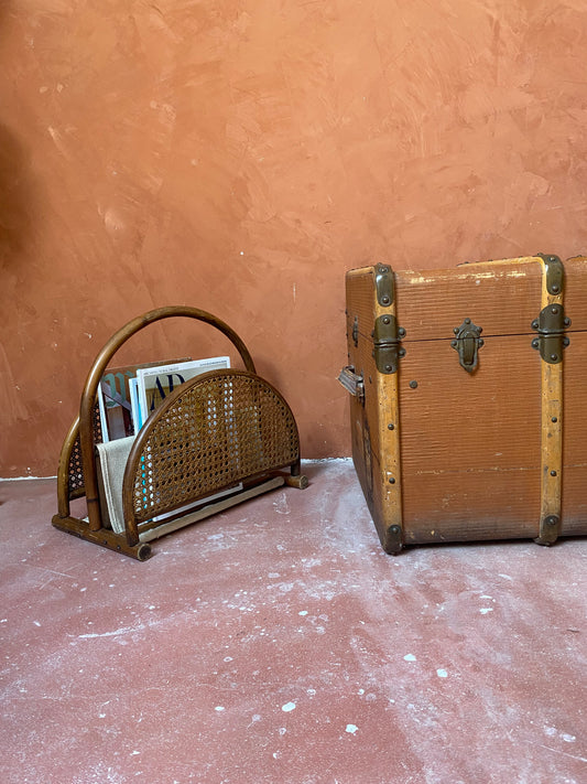 Porte revues bois courbé et cannage vintage