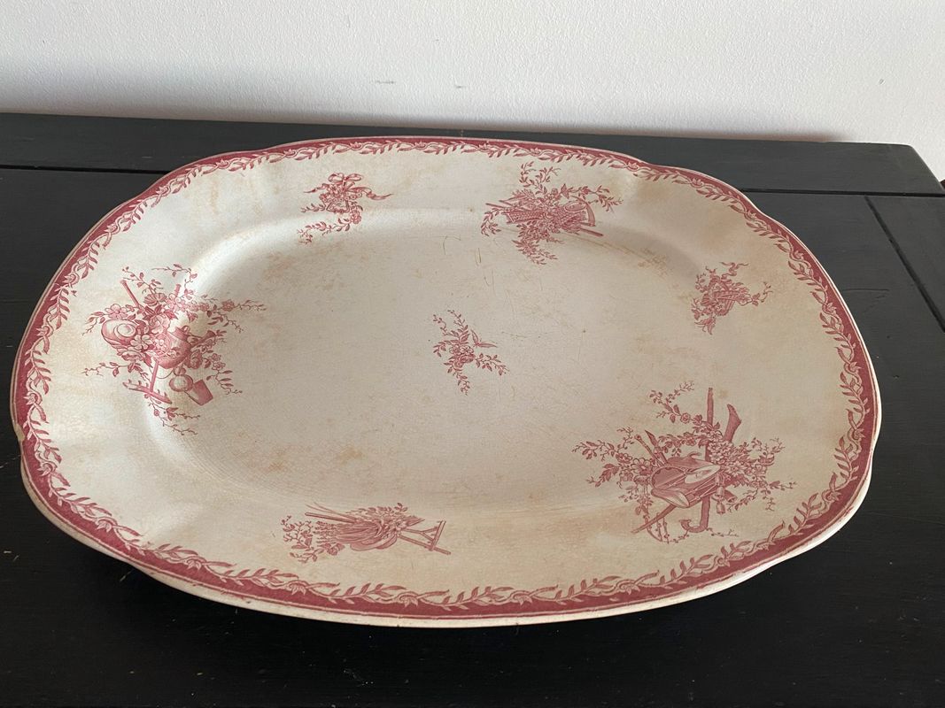 Grand plat Watteau Sarreguemines vintage