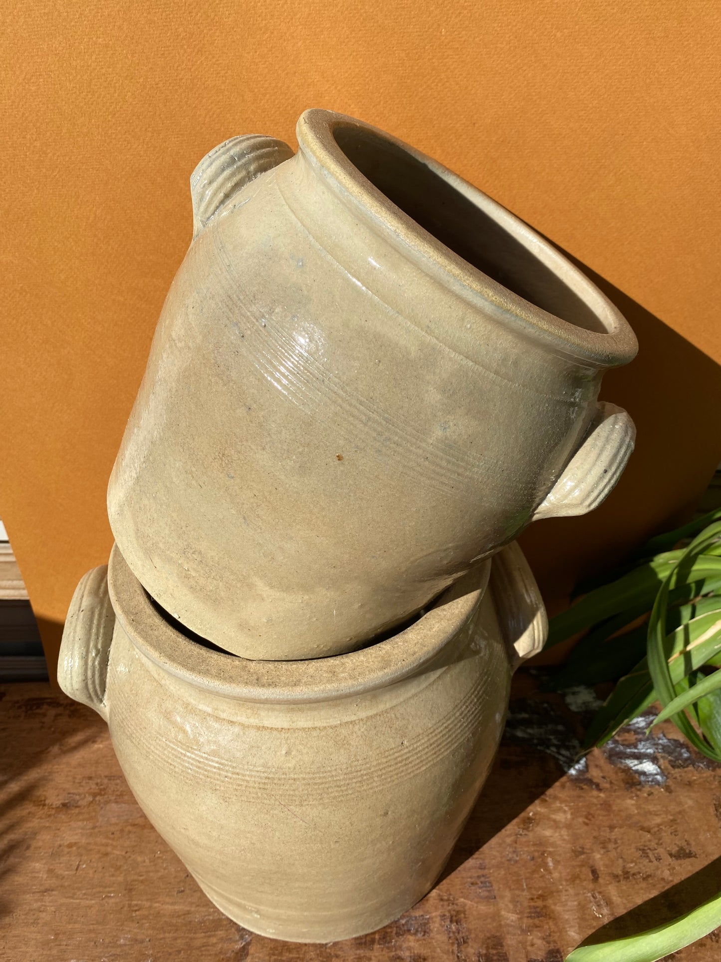 Grand Pot en grès a confit vernissé