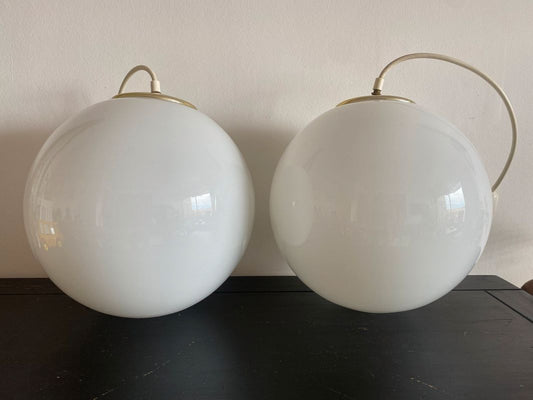 Paire de suspensions globes Parscot Blanche