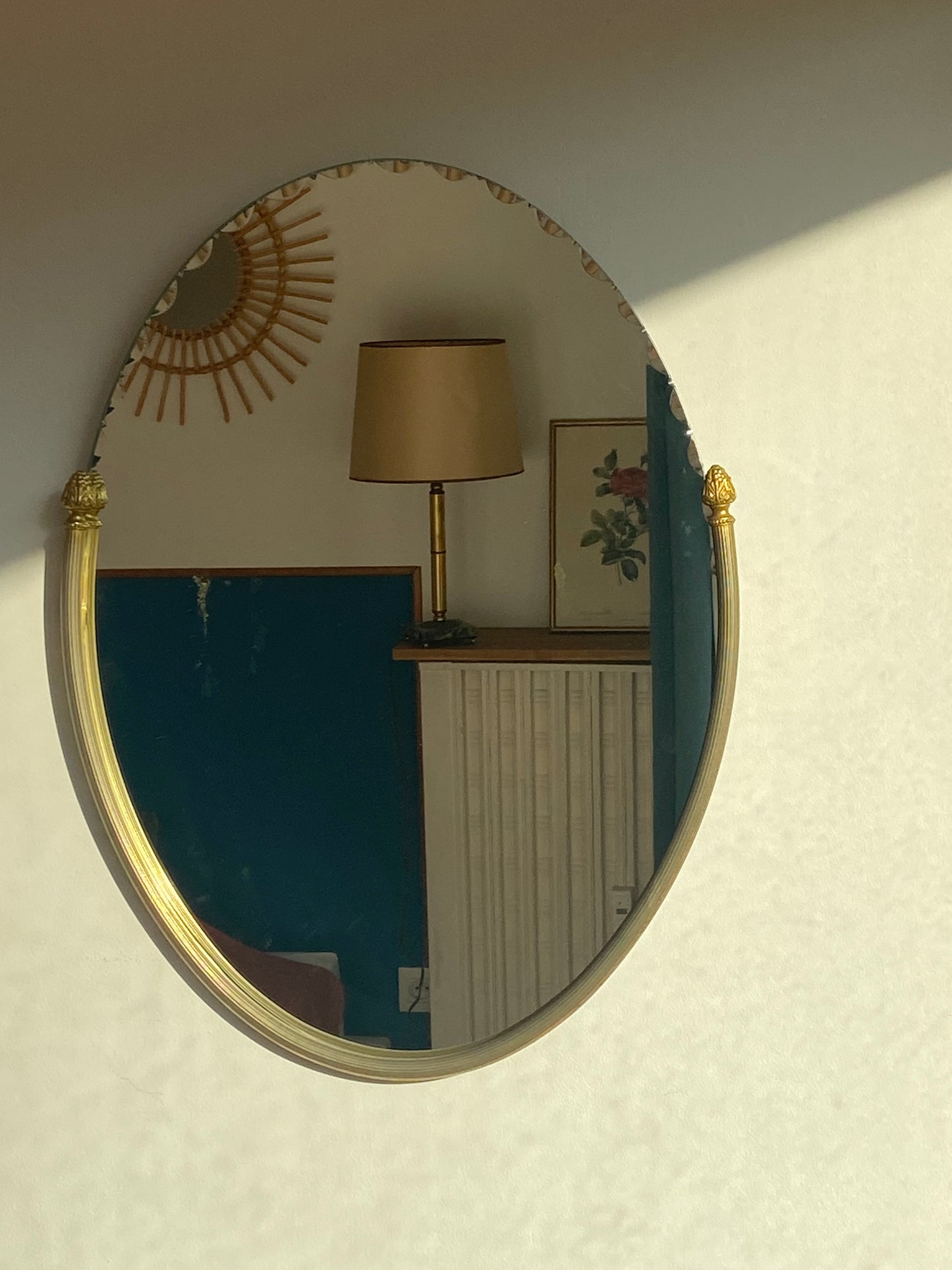 Miroir mural biseauté cadre doré