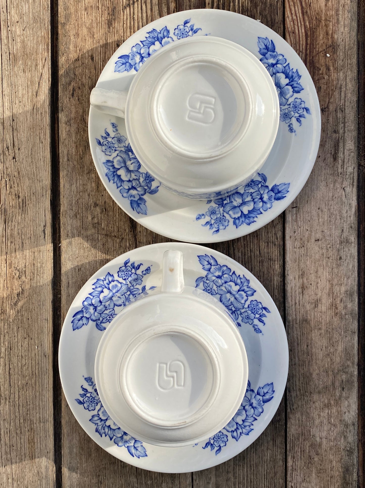 Duo de tasses et sous tasse vintage BP Sarreguemines