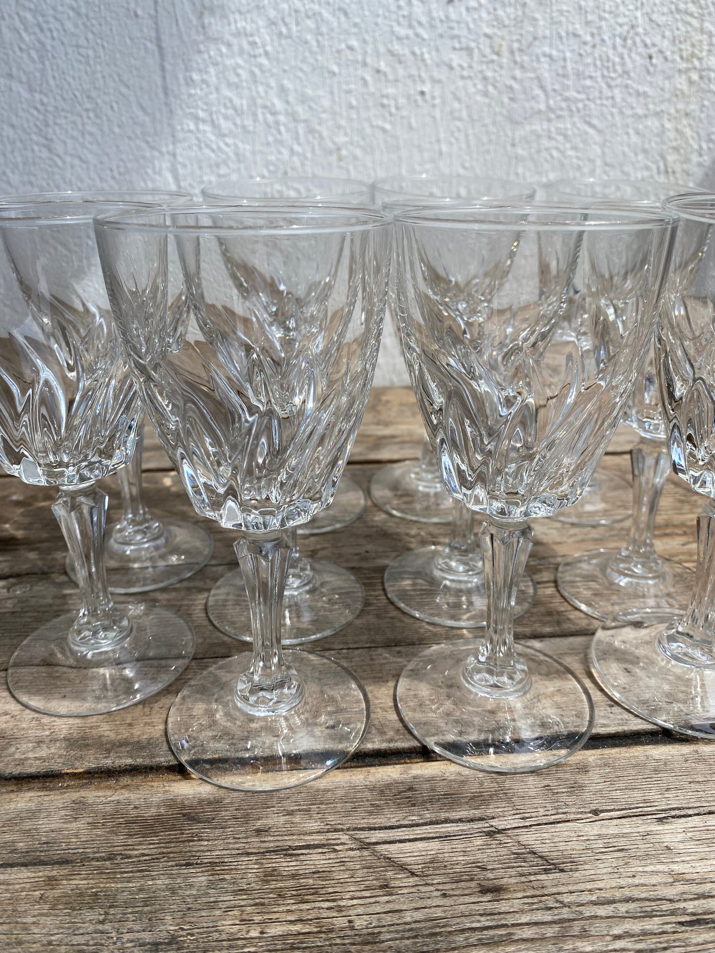 Lot de 11 verres à Vin en Cristal vintage