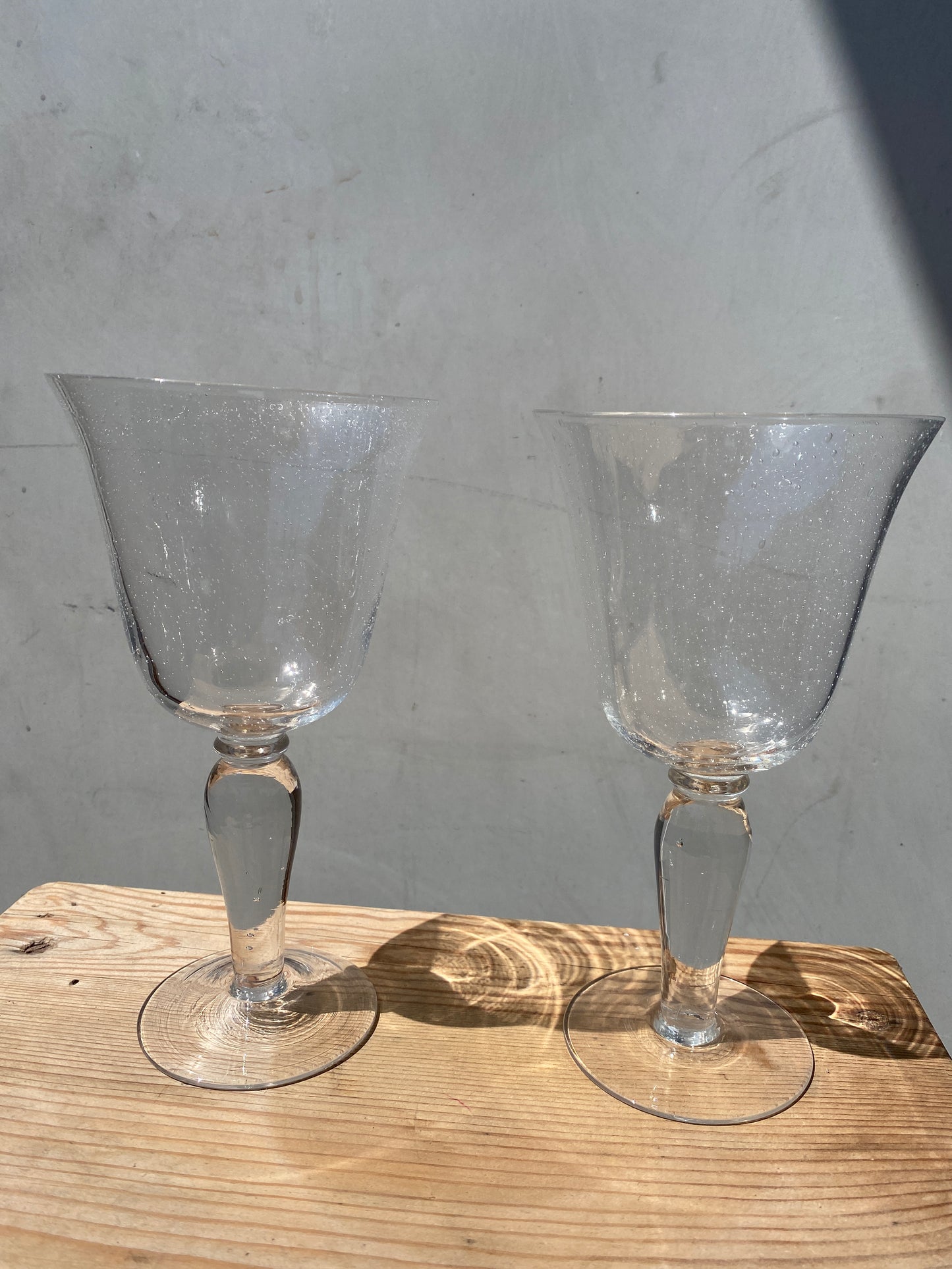 Verres à pieds bullés