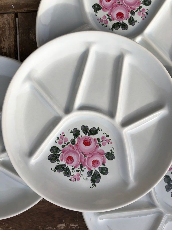 Assiettes à fondue vintage Ispahan Saint-Amand