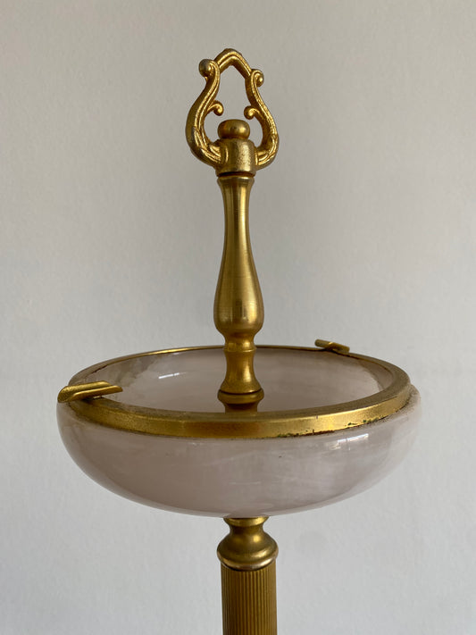 Cendrier sur pied onyx et laiton vintage