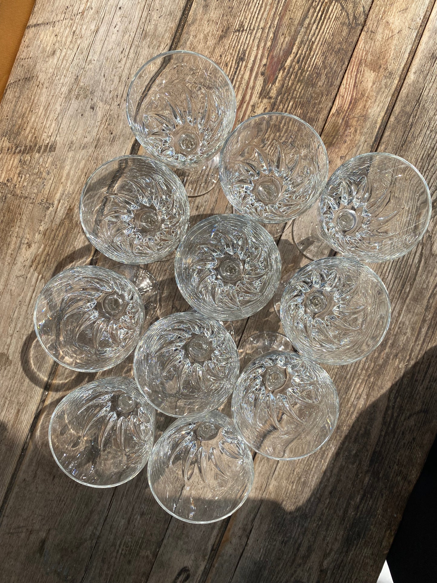 Lot de 11 verres à Vin en Cristal vintage