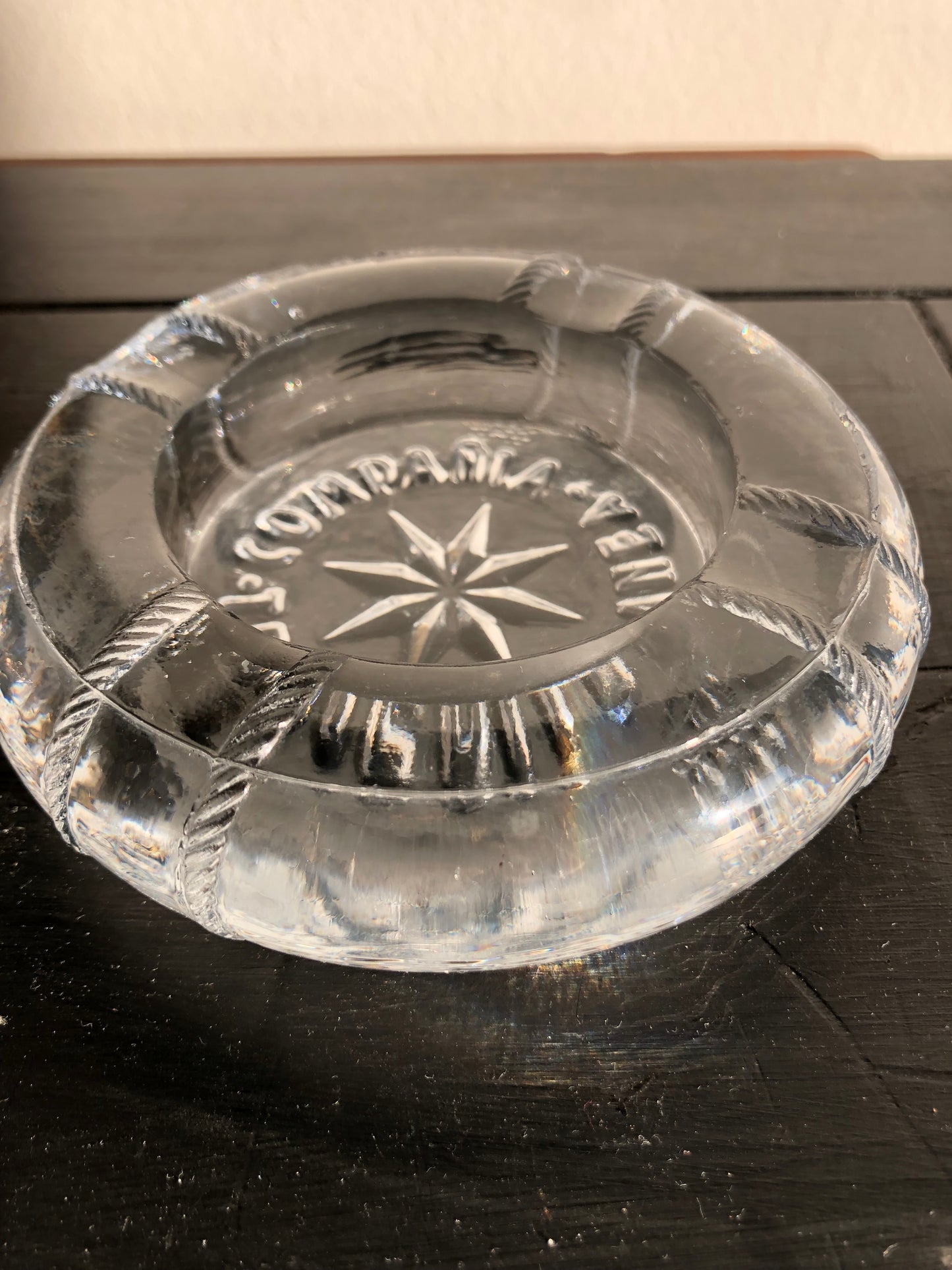 Cendrier en verre vintage paquebot compania trasmediterranea