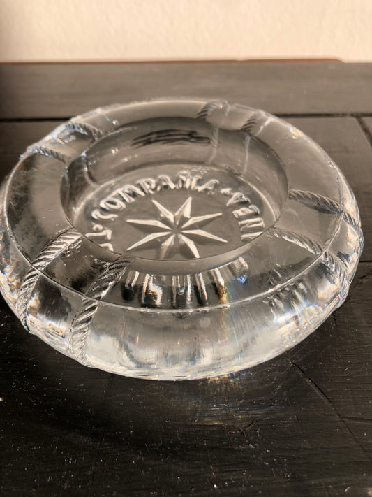Cendrier en verre vintage paquebot compania trasmediterranea