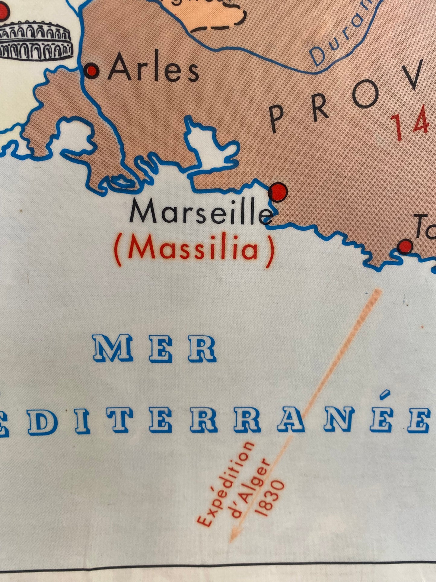 Carte géographique historique scolaire France et Europe