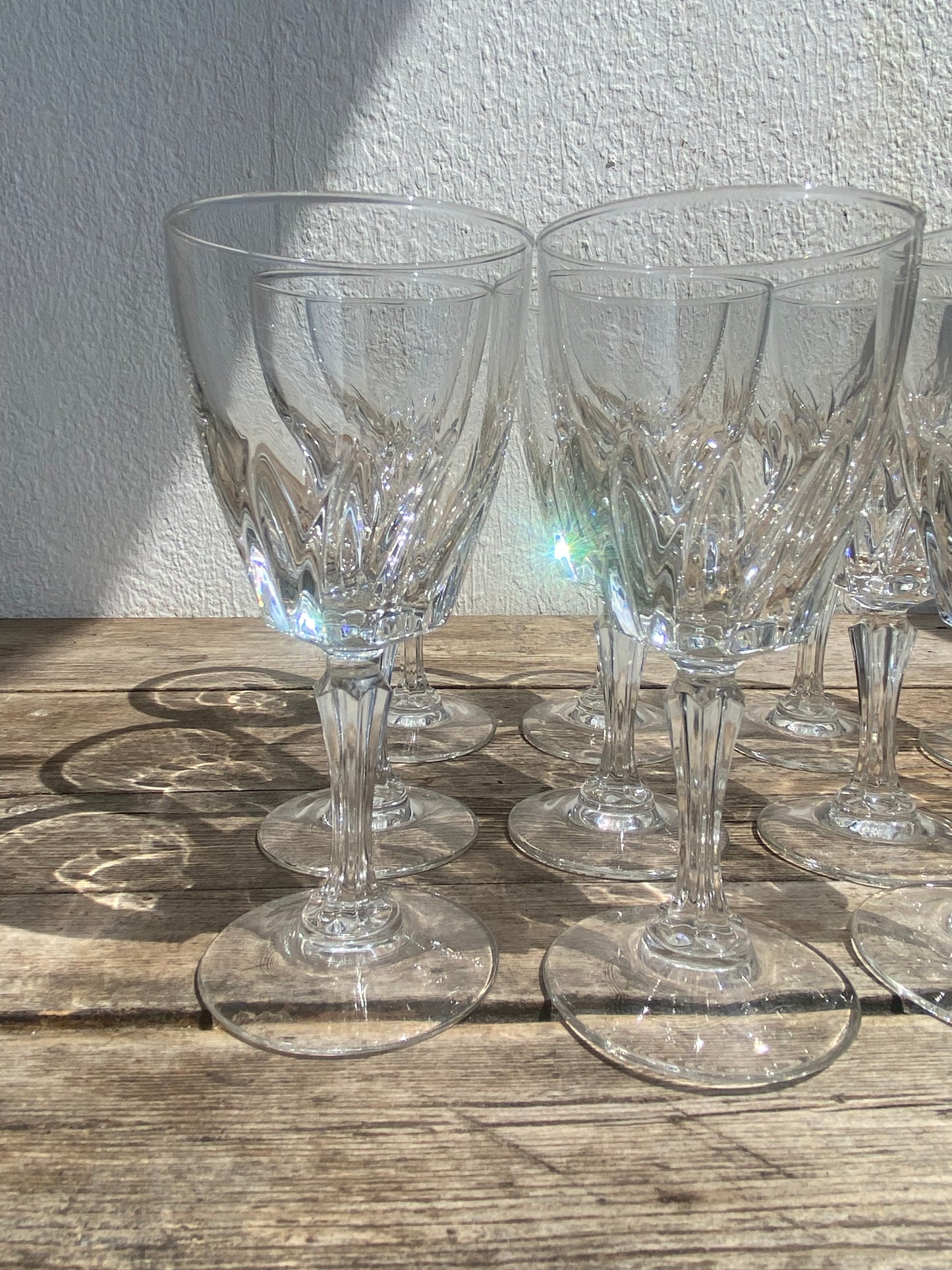 Lot de 11 verres à Vin en Cristal vintage