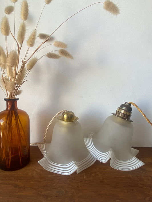 Paire de baladeuse vintage en opaline