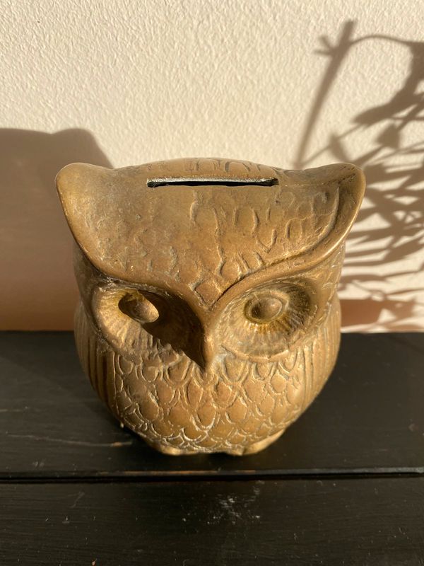 Tirelire hiboux laiton vintage
