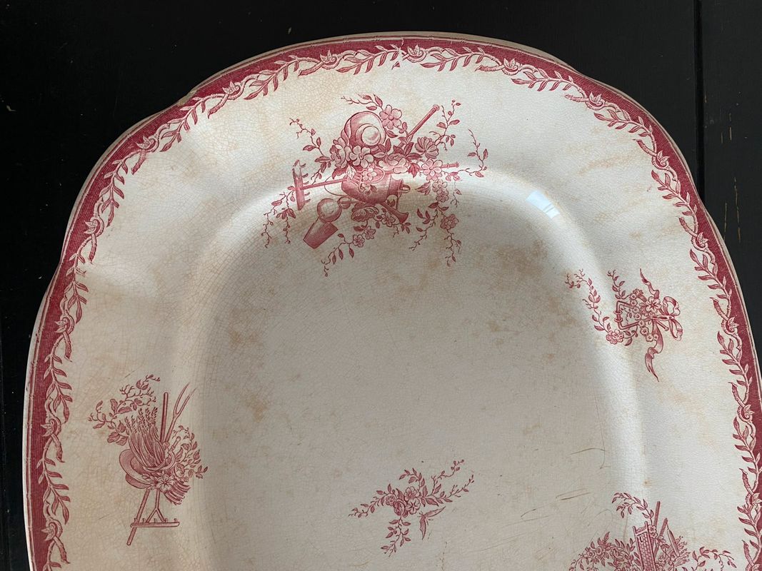 Grand plat Watteau Sarreguemines vintage