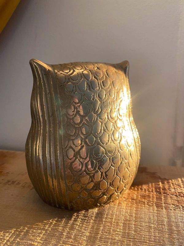 Tirelire hiboux laiton vintage