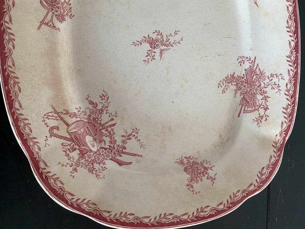 Grand plat Watteau Sarreguemines vintage