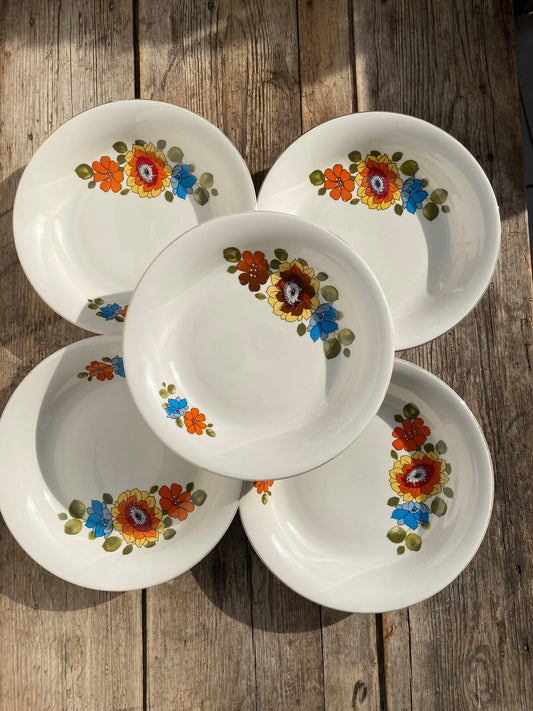 Assiettes italiennes vintage florales Tognana