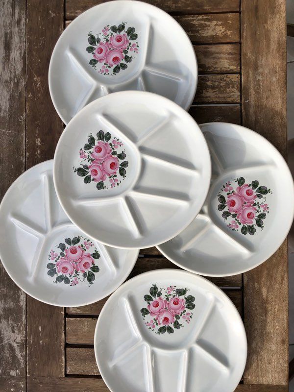 Assiettes à fondue vintage Ispahan Saint-Amand