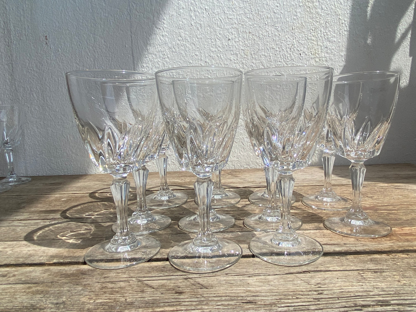 Lot de 11 verres à Vin en Cristal vintage
