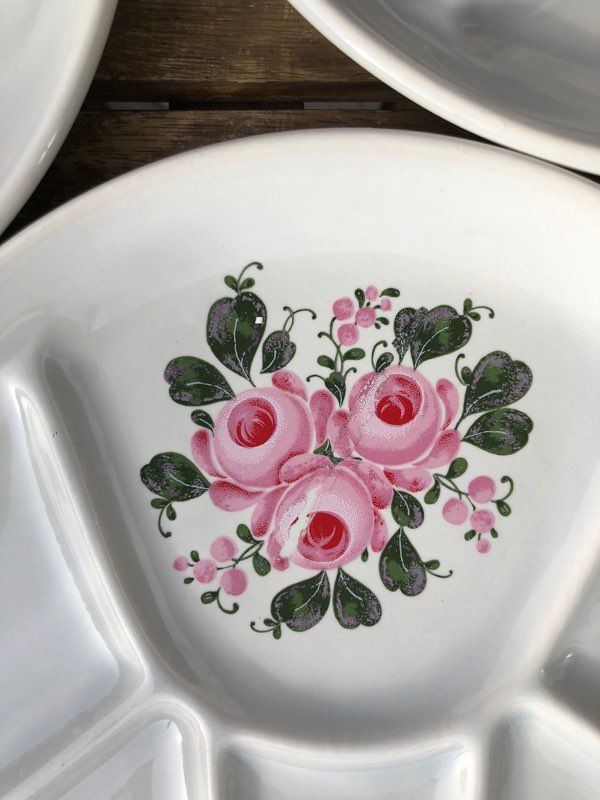 Assiettes à fondue vintage Ispahan Saint-Amand