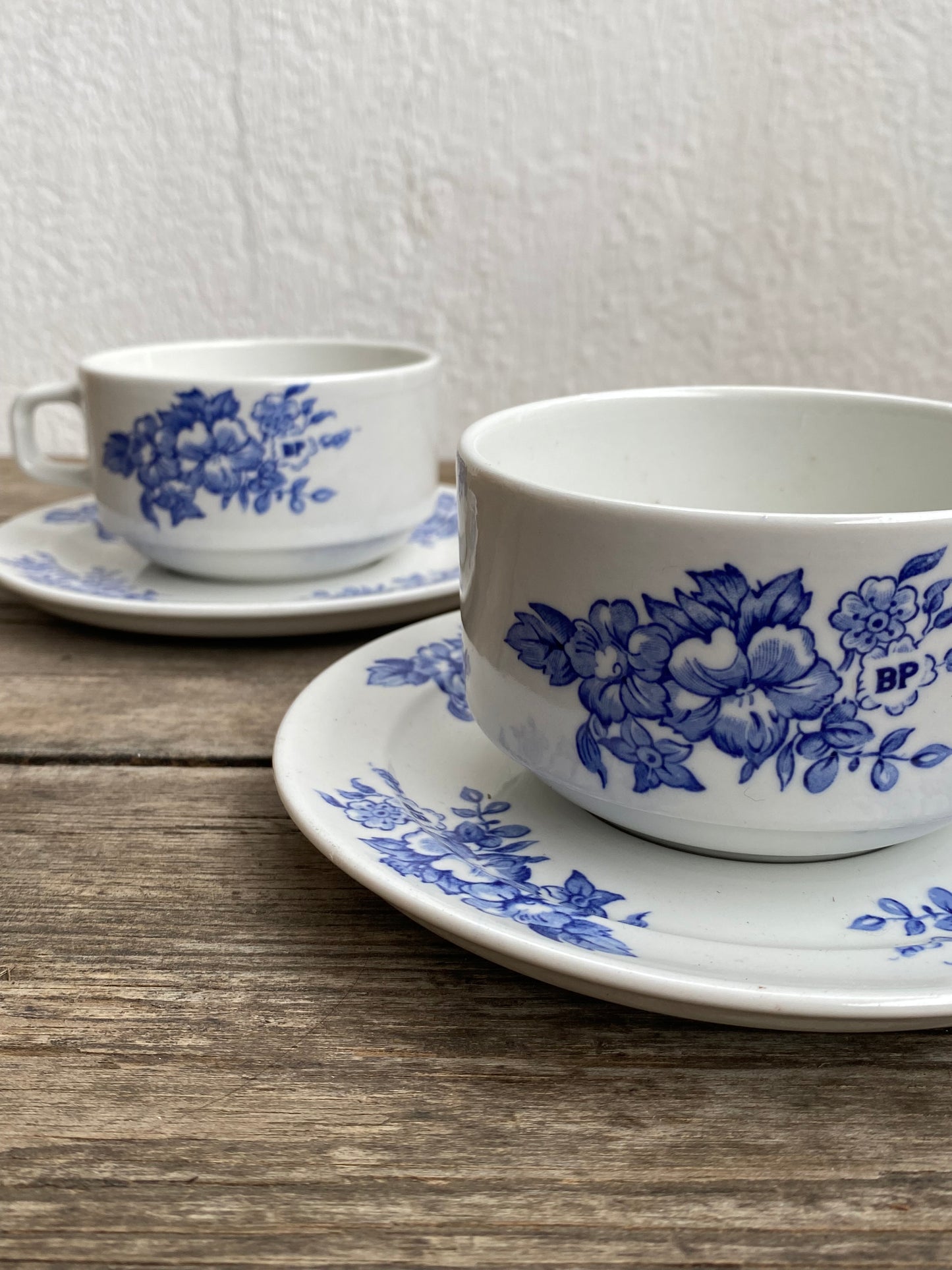 Duo de tasses et sous tasse vintage BP Sarreguemines