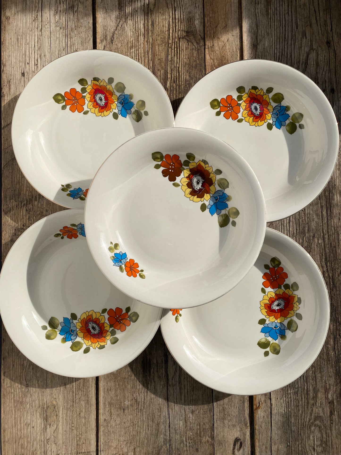 Assiettes italiennes vintage florales Tognana