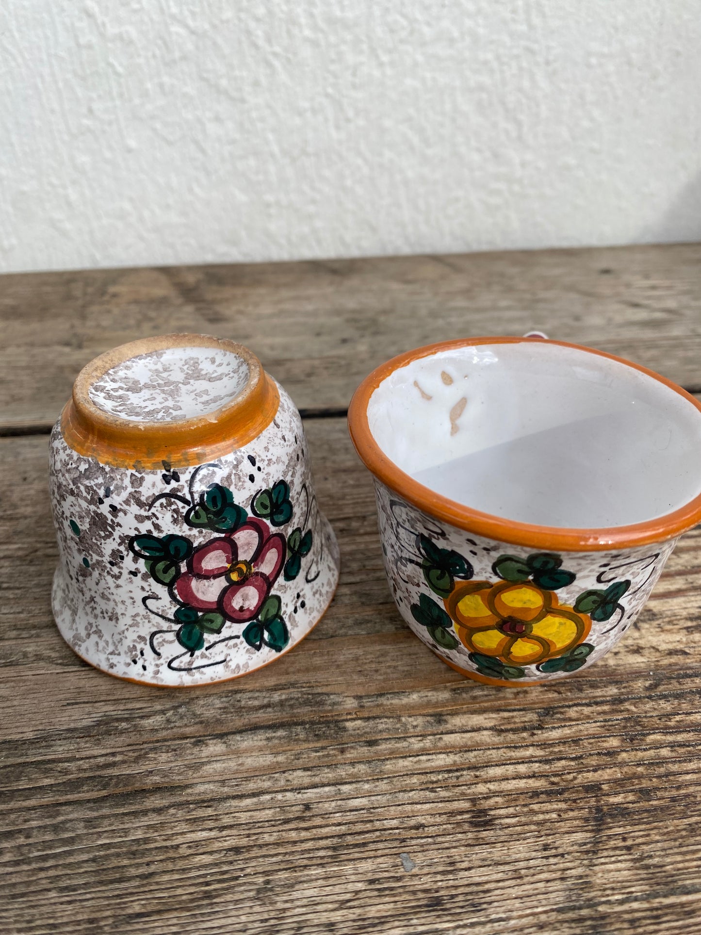 Plateau et tasses en céramique florales Deruta