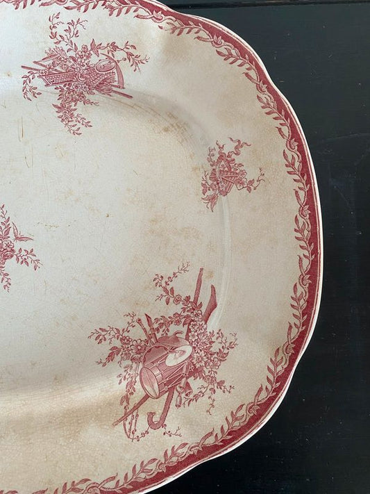 Grand plat Watteau Sarreguemines vintage