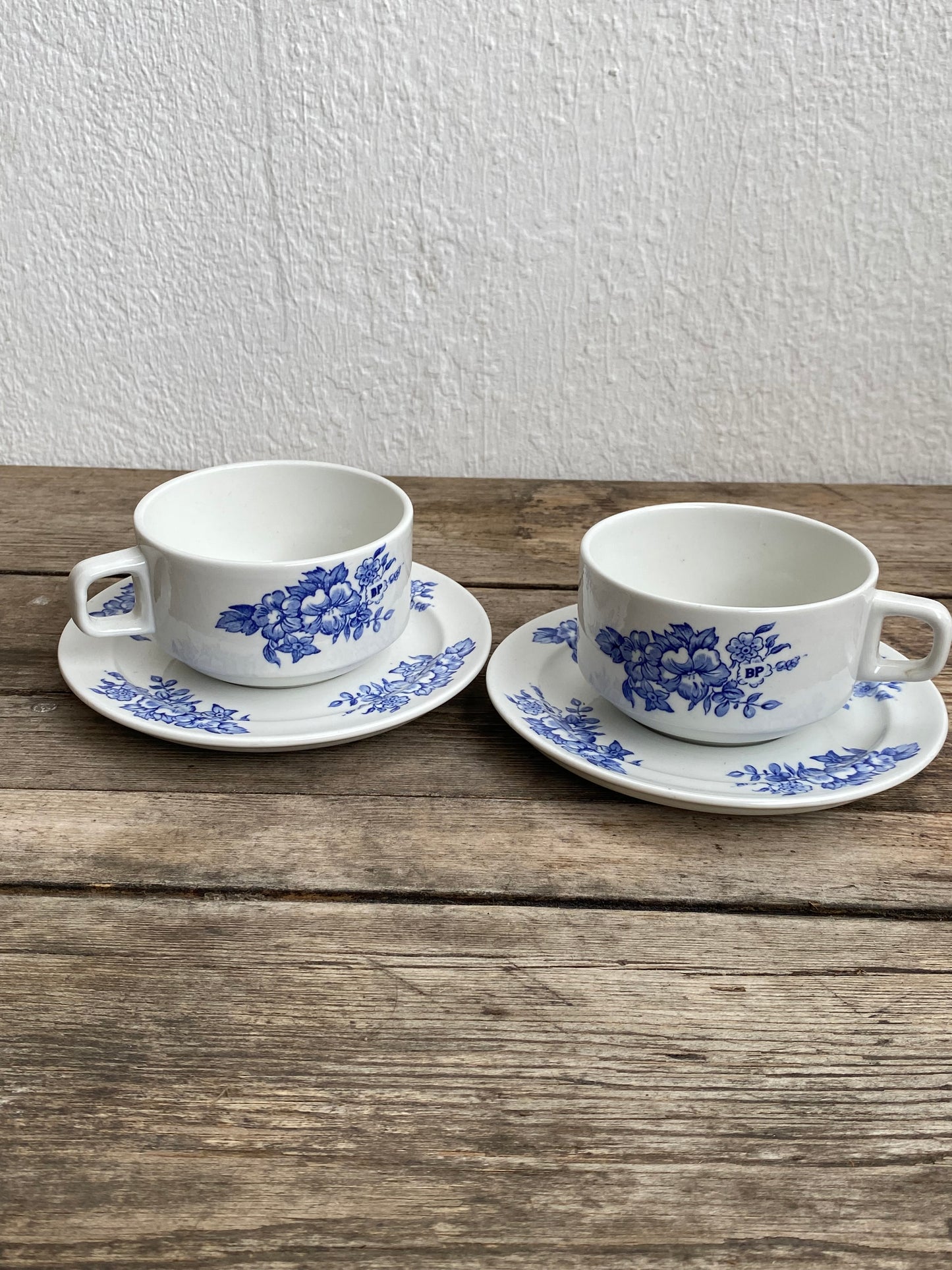 Duo de tasses et sous tasse vintage BP Sarreguemines