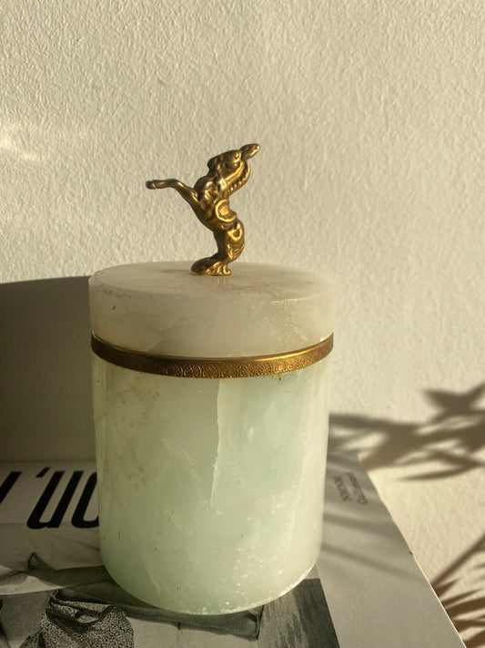 Pot à tabac en marbre et laiton