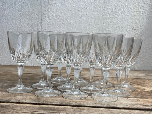 Lot de 12 verres à eau Flamenco Cristal d’Arques vintage
