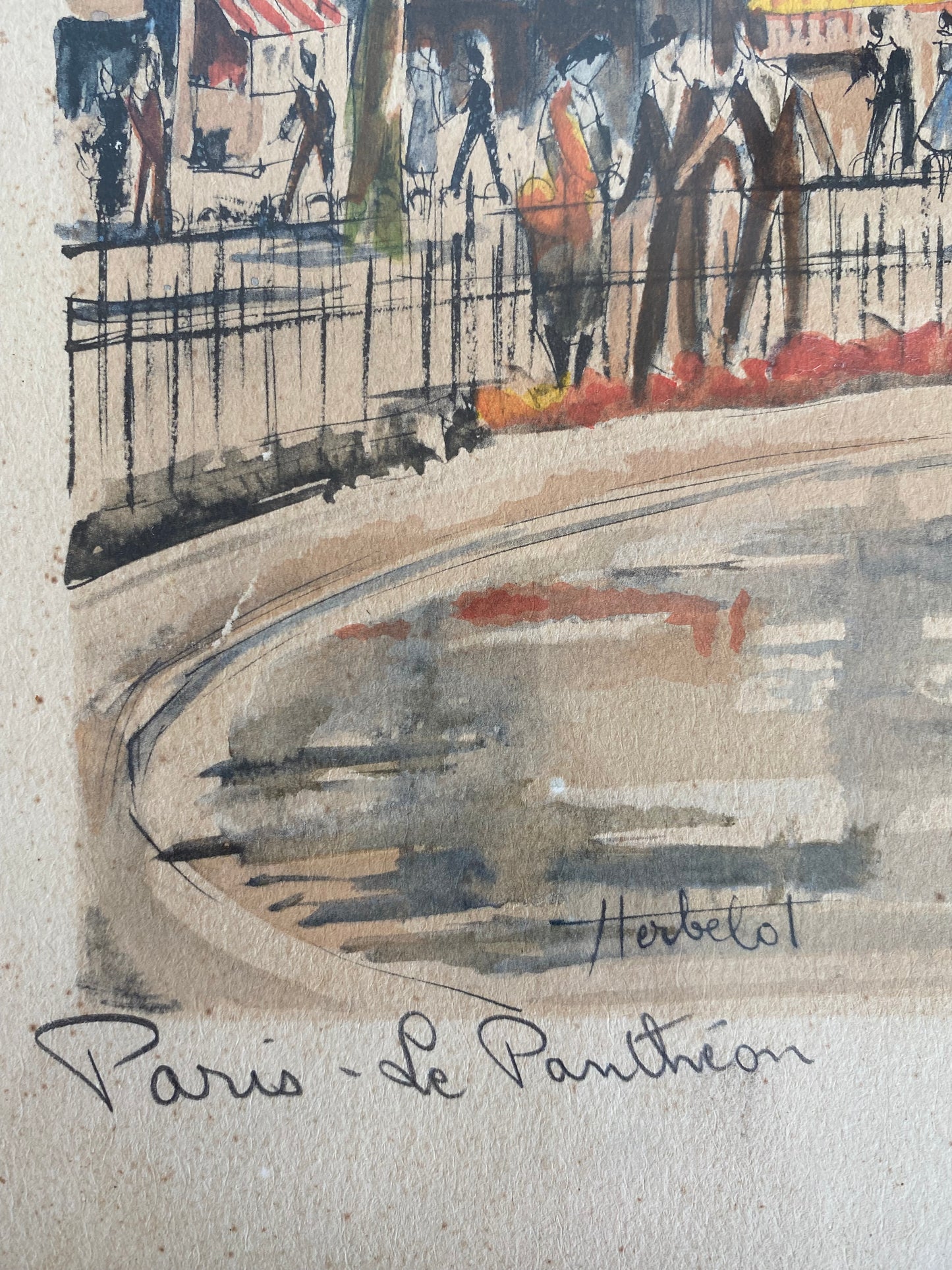 Litho du Panthéon - Paris 1943 signée Herbelot