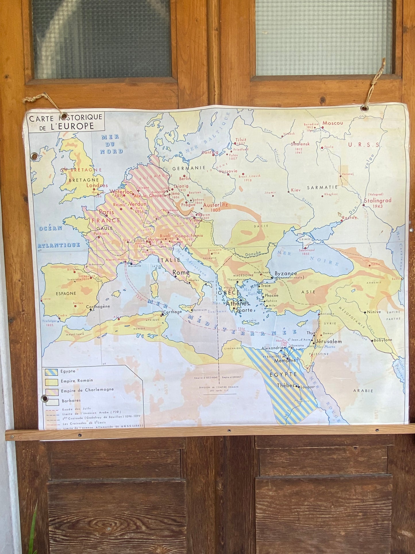 Carte géographique historique scolaire France et Europe